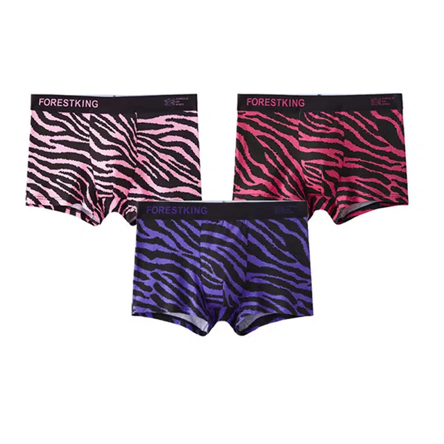 潞优野 抗菌裆豹纹平角内裤 男款 组合装