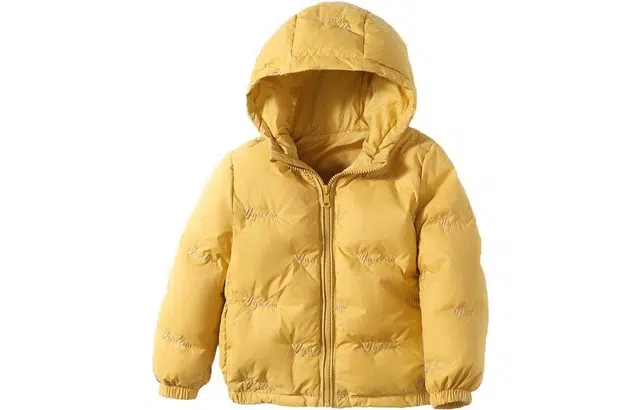 儿童款 雅鹿 字母刺绣纯色连帽长袖羽绒服
