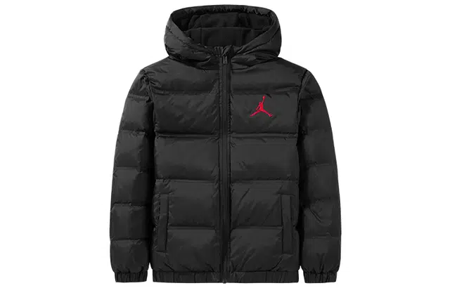 Jordan Kids Logo Print Zip Hoodie Jacket Black