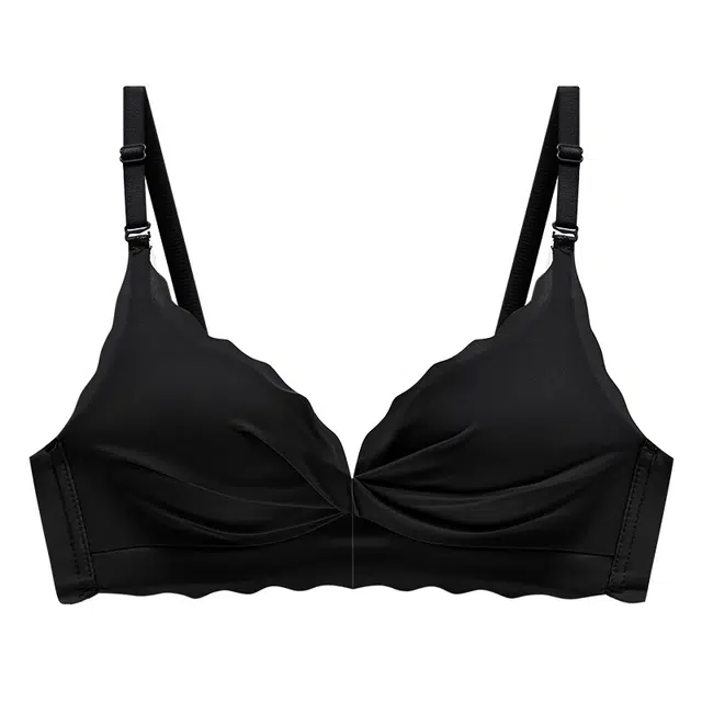 欧迪芬 冰丝亲肤侧收副乳薄款甜美褶皱文胸 女款