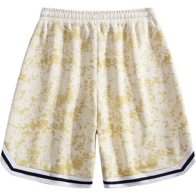 萌芽熊 满印系带字母舒适简约百搭宽松透气五分休闲短裤 男女同款