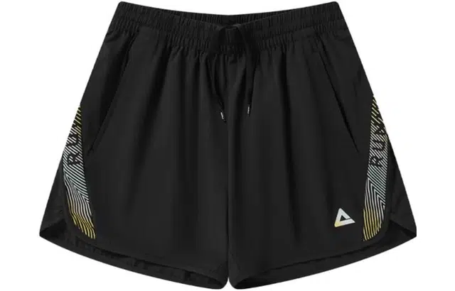 匹克 跑步系列 纯色梭织速干运动短裤 女款 黑色