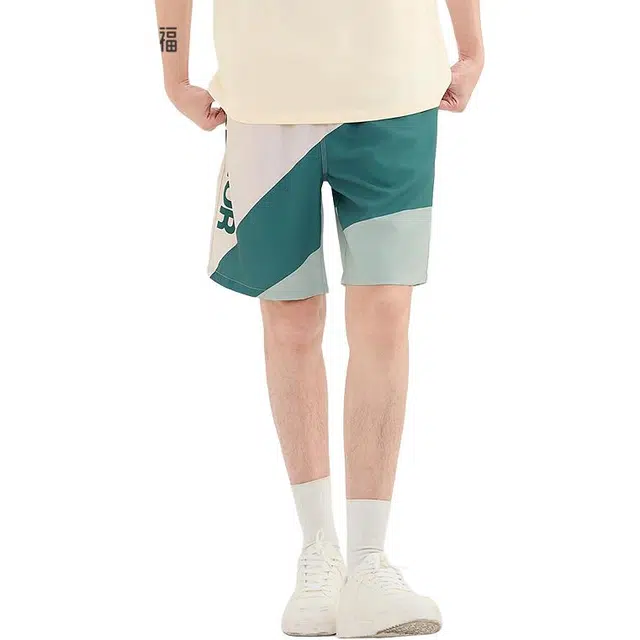 三福 色块字母运动中腰休闲短裤 男款