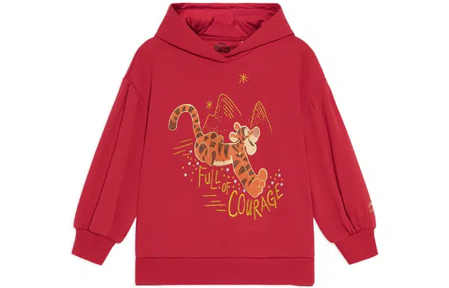 李宁儿童 宽松套头连帽卫衣 儿童款 红色