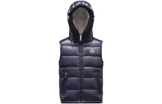 Moncler FW22 Quilted Logo Vest Blue