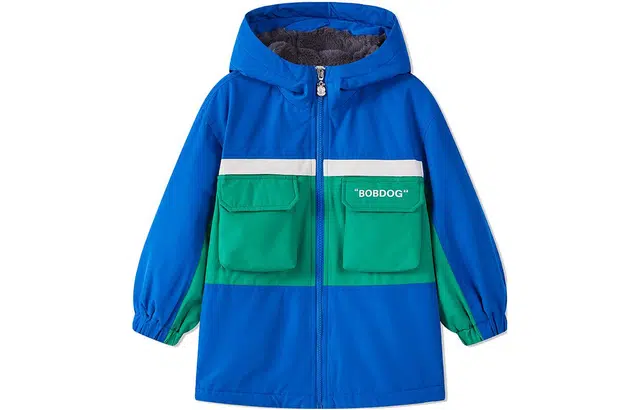 巴布豆 加绒加厚保暖连帽长袖棉服 儿童款