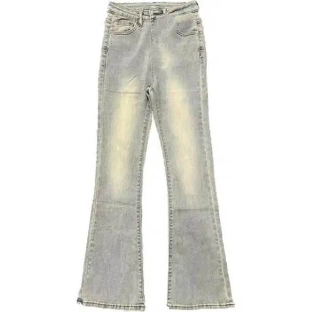 玉儿恋 做旧微喇高腰舒适百搭牛仔裤 女款 黄泥