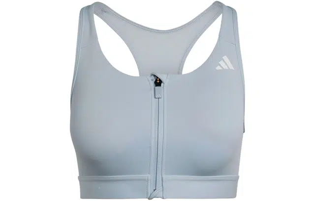 adidas Powerreact Medium-Support Zip Bra Logo