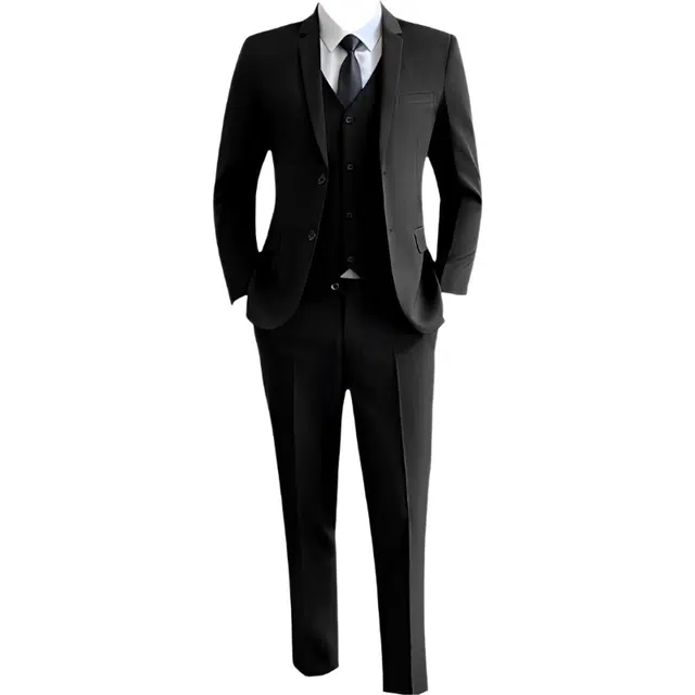 泡泡陷阱 五件套西服套装 轻商务纯色经典休闲系列 都市通勤见客户婚庆西服男 伴郎成人毕业礼职场西服外套西裤西装 男款