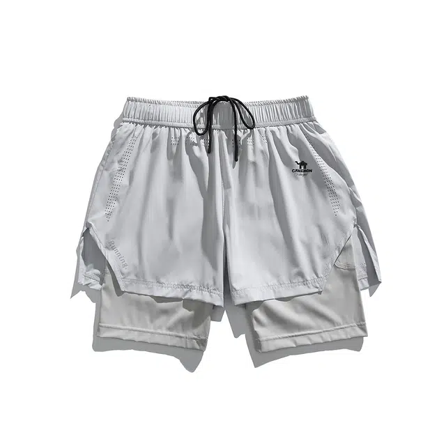 领航骆驼 美式简约潮流运动百搭舒适纯色轻便休闲短裤 男女同款