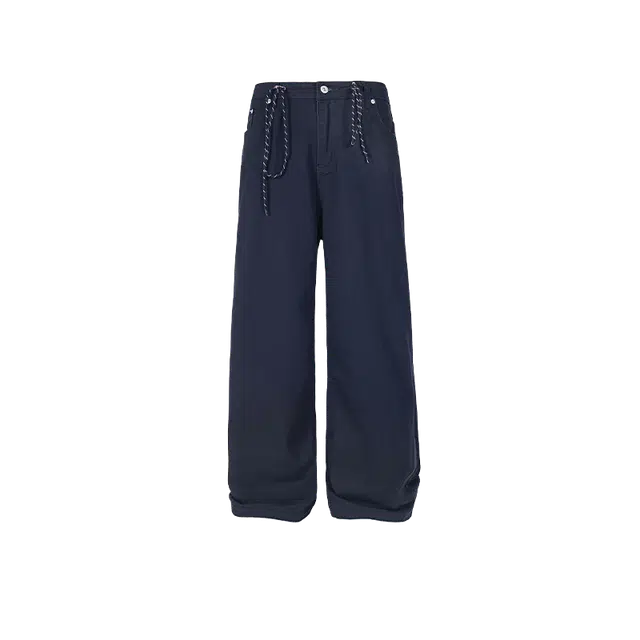 奇迹街区 潮牌美式高街宽松潮流阔腿情侣休闲裤 男女同款