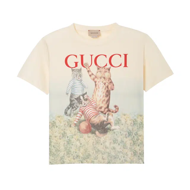 Gucci Cartoon Print T-Shirt Kids Beige