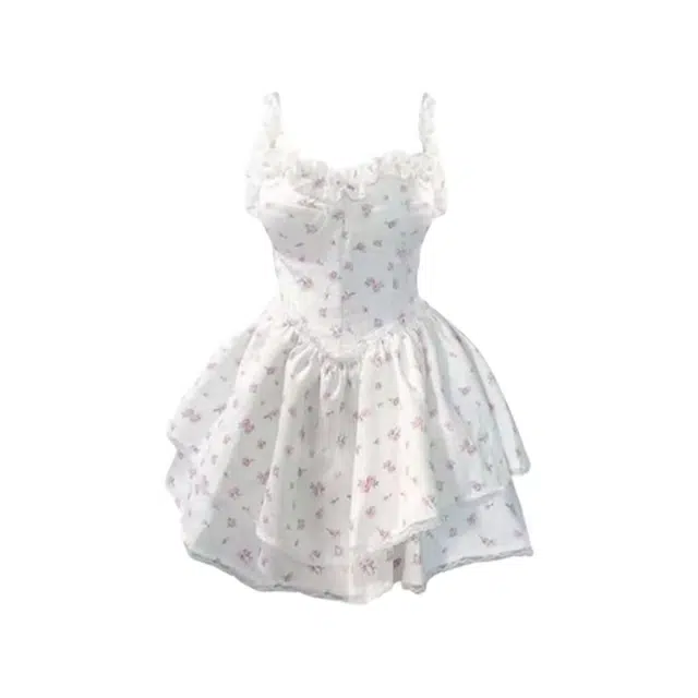 欧阳喜 纯欲风收腰显瘦吊带连衣裙 女款 白色