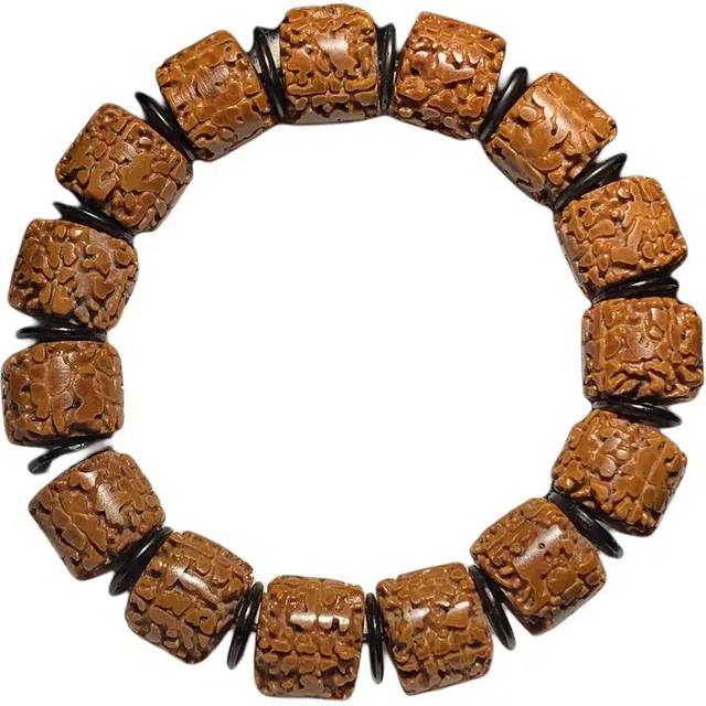 得笙陌 民族风桶珠五瓣文玩手持 金刚菩提 手串 男女同款情侣款