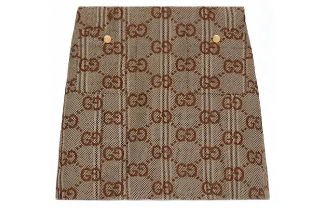 Gucci SS24 Logo Zip Skirt Beige