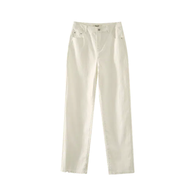 娅丽达 中腰直筒纯色九分牛仔裤 女款