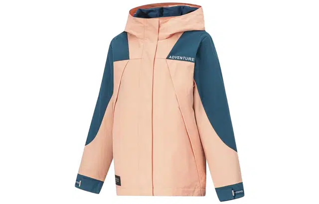 李宁儿童 加绒 拼接拉链连帽抓绒宽松三合一夹克 儿童款 橘倒影蓝