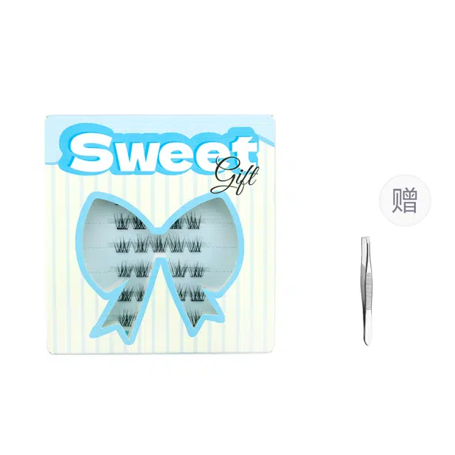 酷乐丝 里斯本 假睫毛 单簇纤长 免胶款 自粘免卸 仿真舒适 凌乱毛绒感 透明梗无感 化妆工具 新手化妆