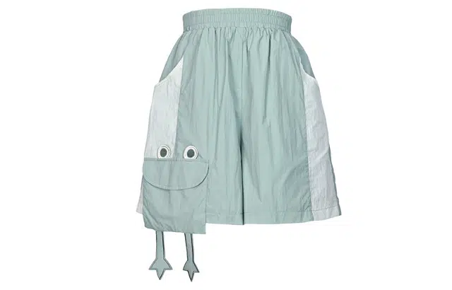 森女部落 原创青蛙造型设计休闲短裤宽松 夏季 女款 绿色