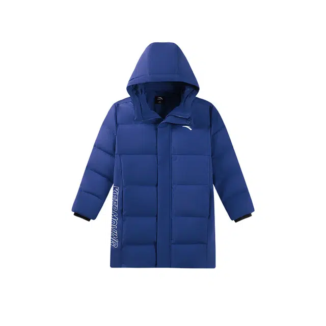 安踏儿童 轻盈保暖时尚柔软羽绒服 涡轮蓝 青少年