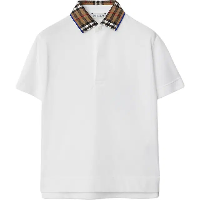 Burberry Check Collar Cotton Polo Shirt PoloT