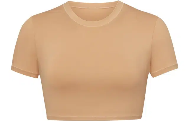 SKIMS SIGNATURE SWIM T-SHIRT OCHRE
