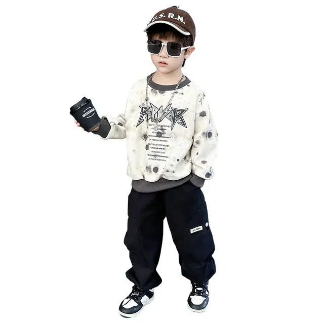 俞兆林卫衣 时尚字母套头长袖 图片色 中小童