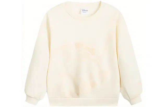 安踏儿童 卡通动漫字母抓绒圆领套头卫衣 儿童款 乳酪白