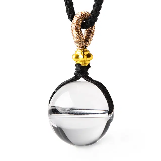 【匠心手作 水润透亮】 灵菲 情绪调节高透转运珠 新中式小众简约轻奢高级氛围感 招财纳福能量磁场净化#好运天然 白水晶 吊坠 女款