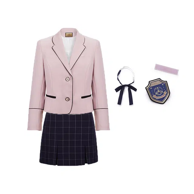 花铃太太 春季 江南道学院风西装套装制服 女款 学院风套装 粉色