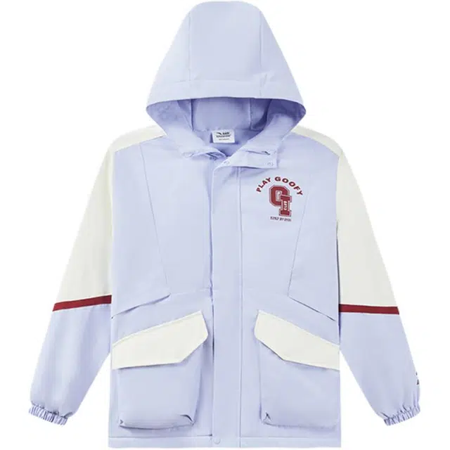 安踏儿童 字母拼色拉链连帽舒适透气加绒加厚夹克外套 晨曦紫 青少年