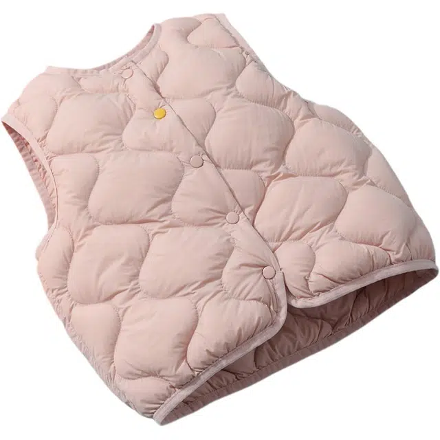 雅鹿 纯色圆领休闲直筒保暖羽绒服 儿童款 粉色