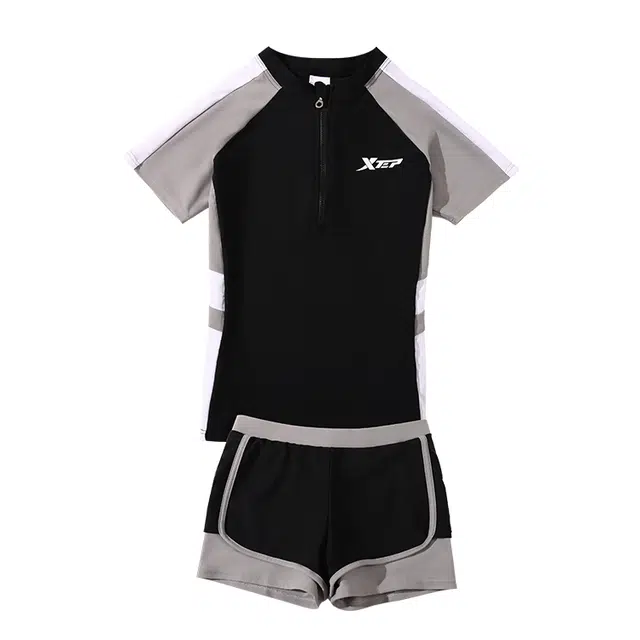 特步儿童泳衣新款分体大童女童初中高中女生平角运动游泳装