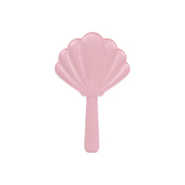 计轩 贝壳镜子塑料高清手持随身不规则化妆镜