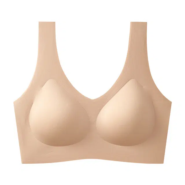 草本初色 粉底液隐形无痕薄款透气聚拢防下垂穿衣不透固定杯无钢圈细肩带背心式文胸 女款