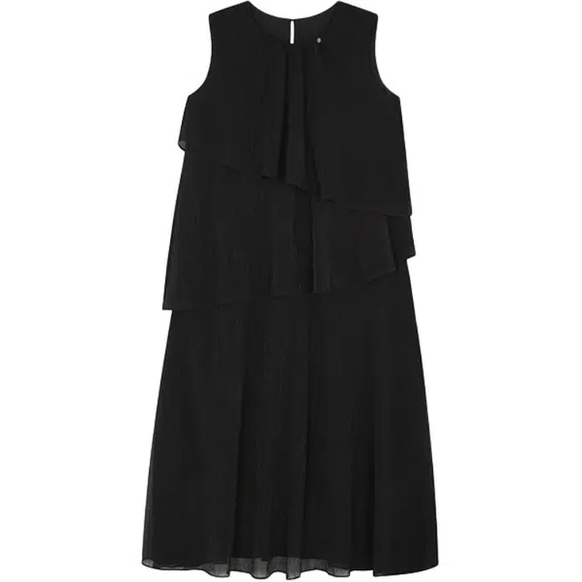 沫晗依美 纯色圆领宽松无袖连衣裙 女款 黑色