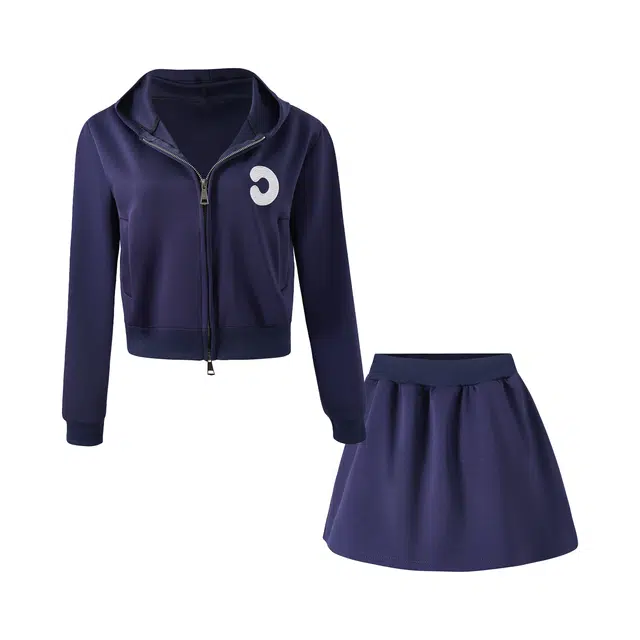 花山家的猫 美式卫衣休闲半身裙制服 女款 藏青色