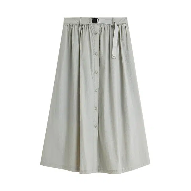茵曼 皱感宽松显瘦半身裙休闲长裙 女款