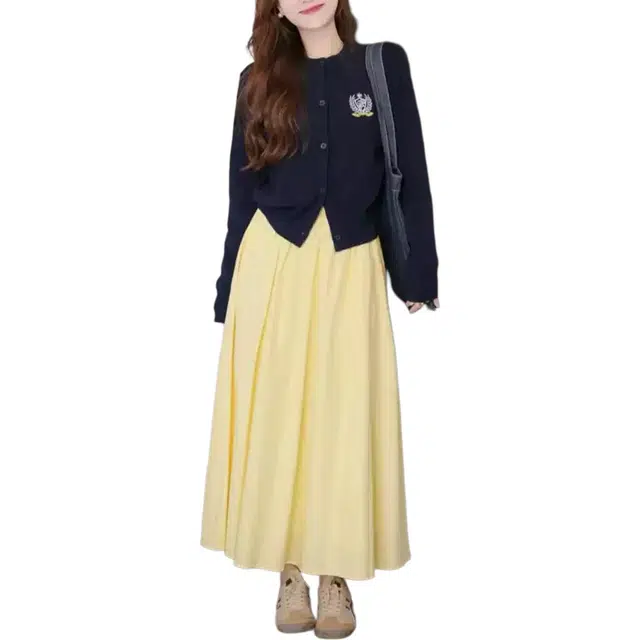 海獭 显白甜美多巴胺千金风穿搭舒适柔软百搭裙装套装 女款