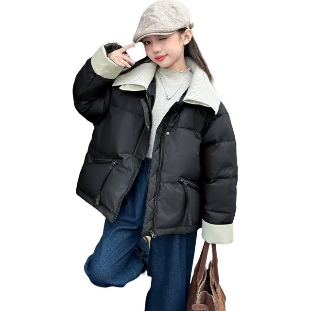 木木屋 翻领时尚洋气长袖羽绒服 青少年