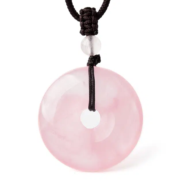 【匠心手作 喜遇良人】 灵菲 招正缘桃花爱情降临平安扣 新中式小众百搭氛围感 爱情降临招财转运#好运 粉水晶 吊坠 女款