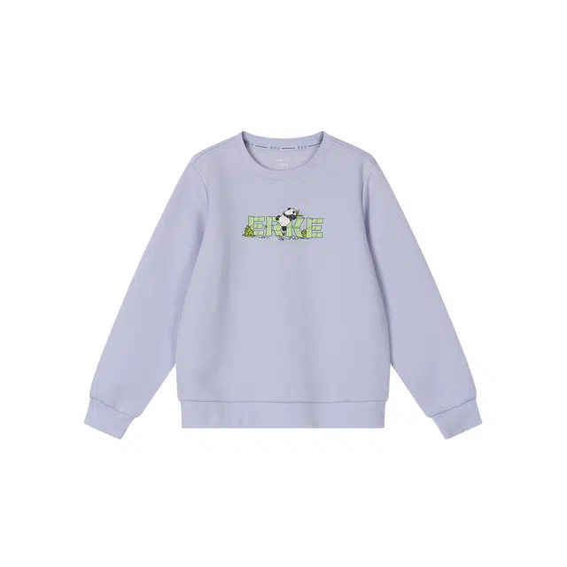 鸿星尔克儿童卫衣 轻盈亲肤百搭舒适 光谱紫 青少年