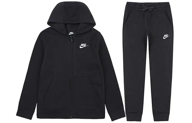 Nike Kids Logo Embroidered Tracksuit Black
