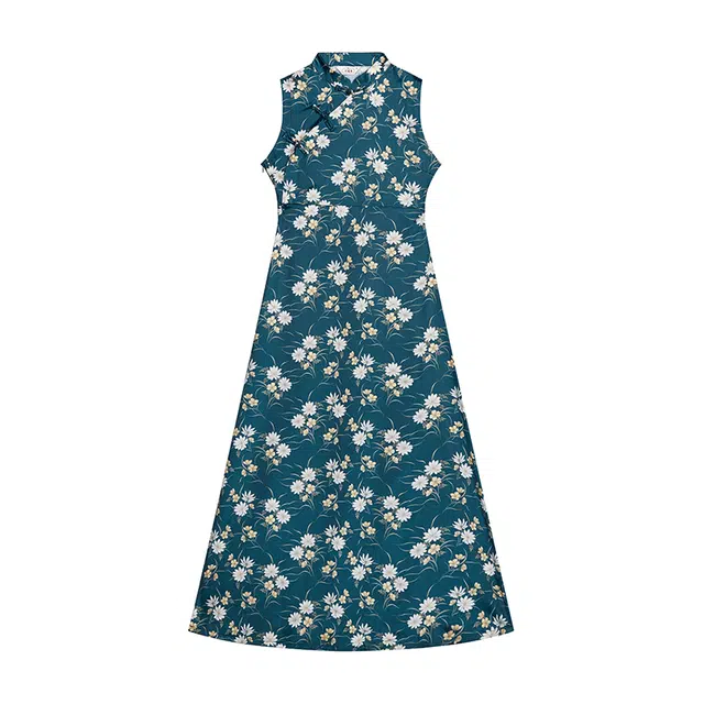 伽罗织造司原创汉服年轻款高端气质新中式长款旗袍吊带连衣裙日常可穿