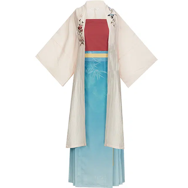 织造司 阳春初燕 明制合领半臂百搭吊带横罗印花马面裙三件套汉服 女款