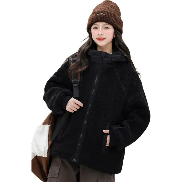 雅鹿棉衣 简约舒适连帽 青少年