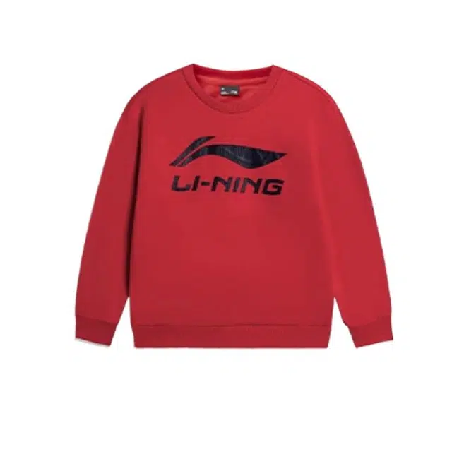 李宁儿童卫衣 运动生活系列篮球 舒适亲肤简约大方长袖 公牛红 中小童