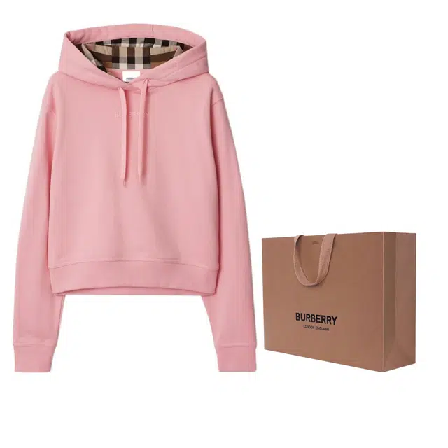 Burberry Cropped Cotton Hoodie