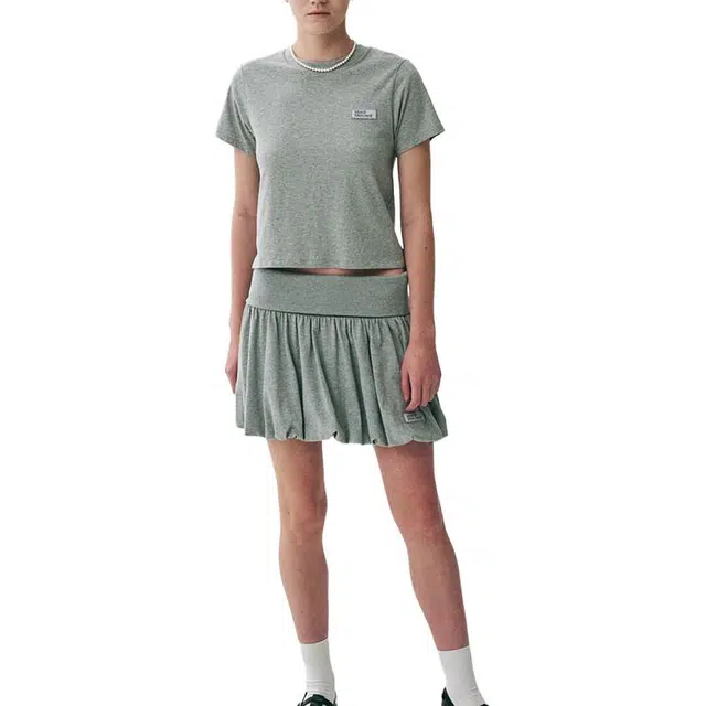 MARDI MERCREDI SS25 VOLUME MINI SKIRT_GREY