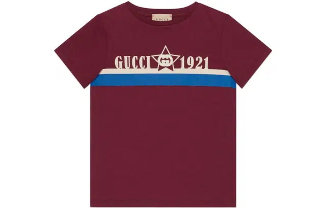 Gucci Kids Striped Logo T-Shirt Red